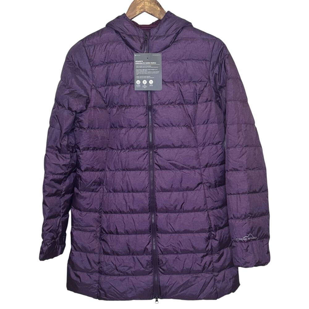Eddie Bauer Women's Small Purple CirrusLite Down Hooded Parka Jacket